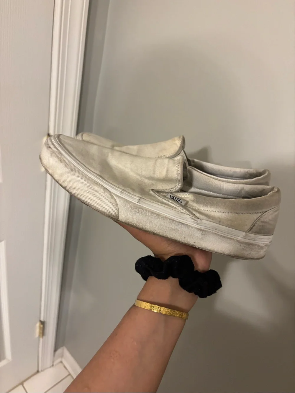 Vans White Slip-On Canvas Loafers